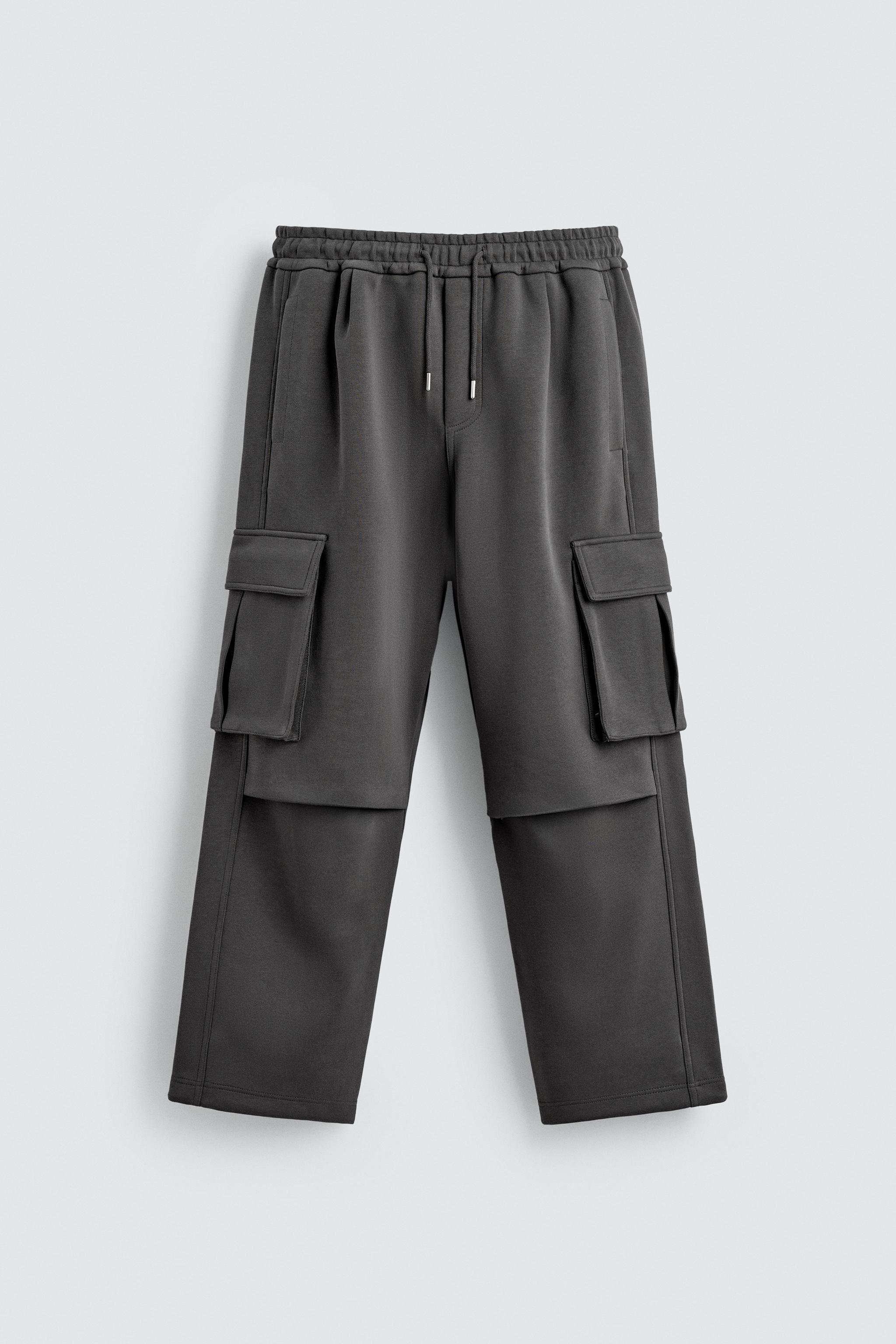 PANTALON CARGO EFFET NÉOPRÈNE À PLIS